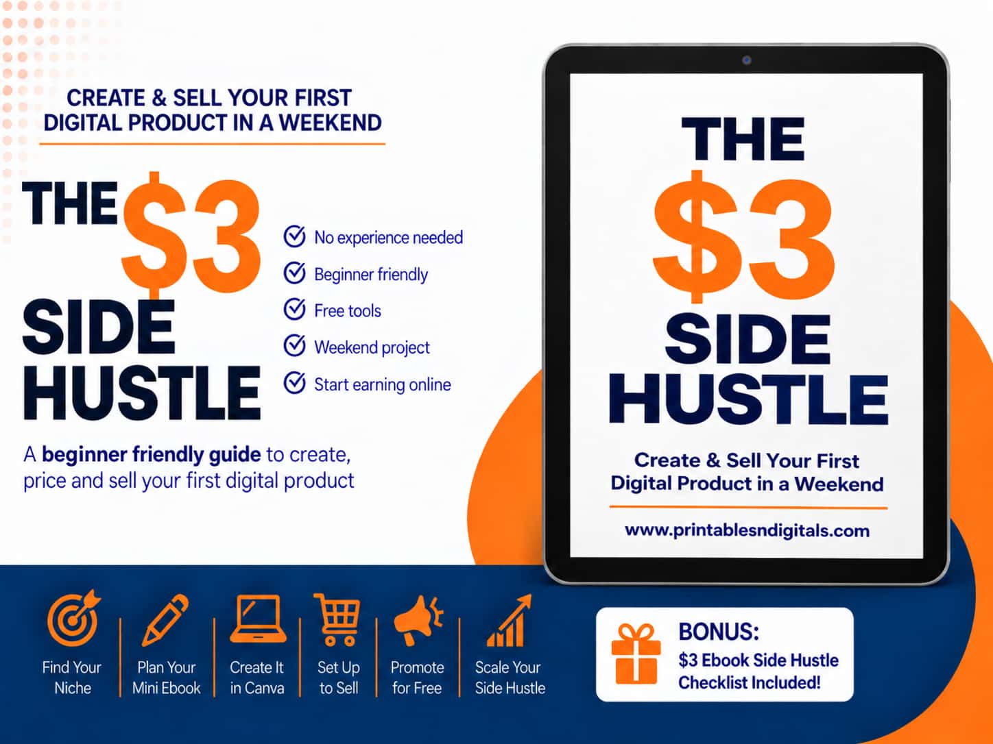 Learn How To Create & Sell Simple $3 Digital Products, Even If You're A Complete Beginner.